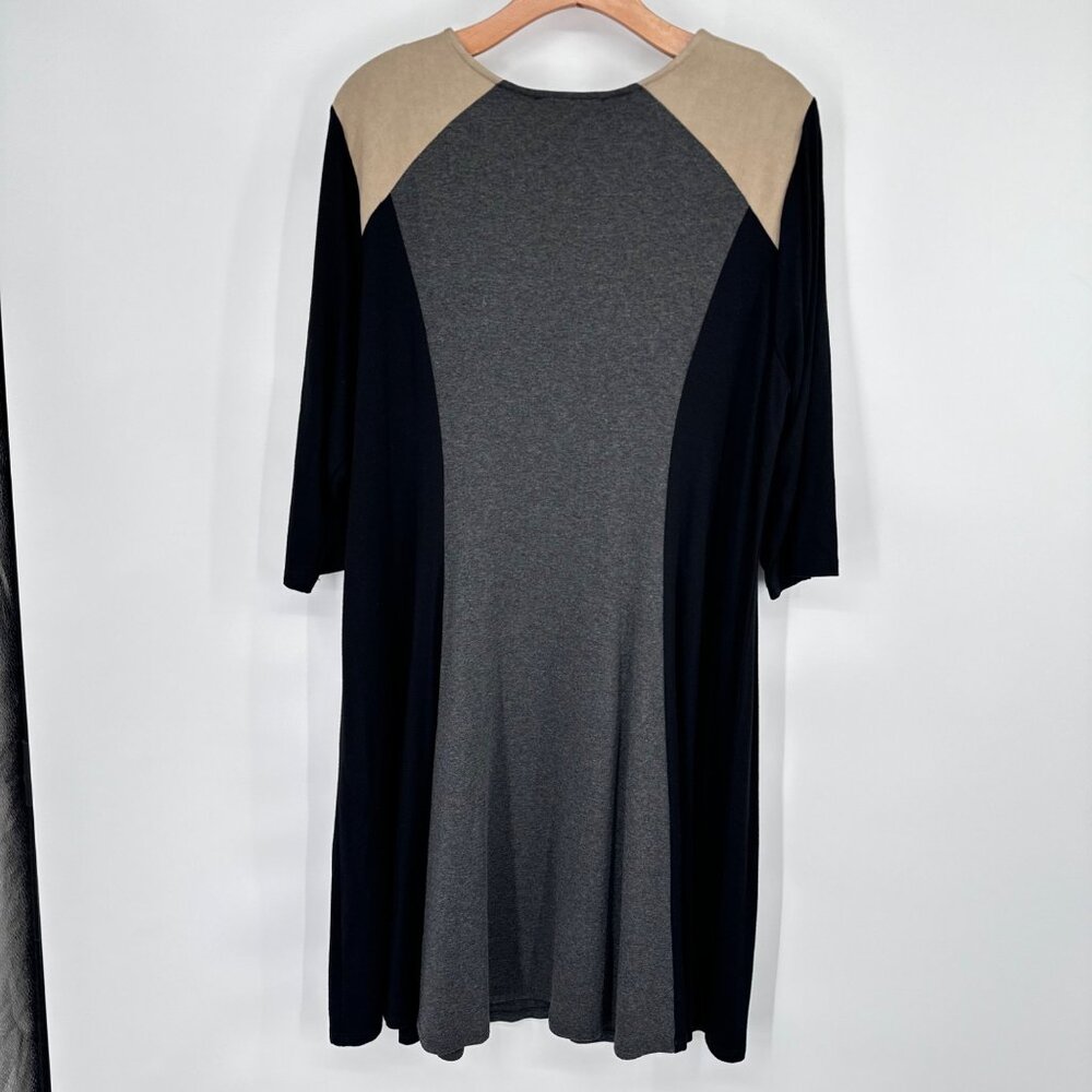 Karen Kane Colorblock  Womens size 2X plus 3/4 Sleeve Knee-Length tunic dress - Picture 11 of 11
